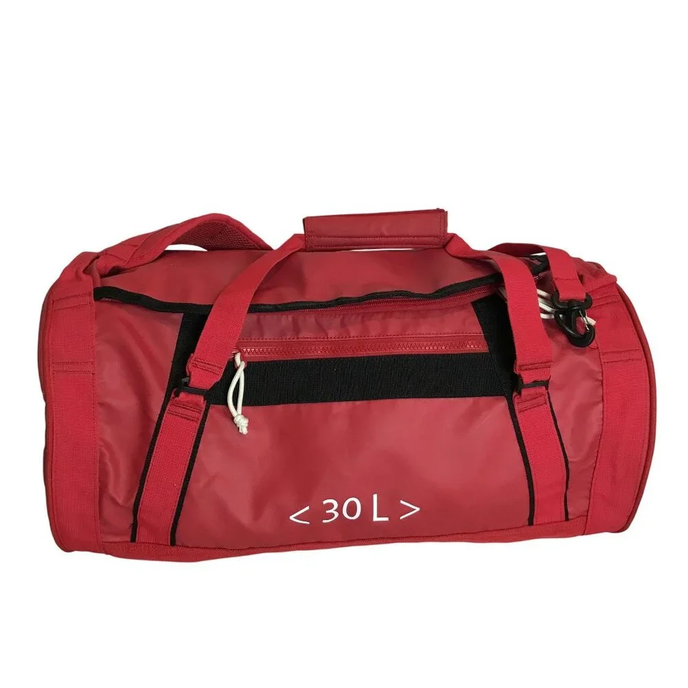 Helly Hansen Red Duffle Bag & Backpack Travel Sports Carry On Luggage 30L